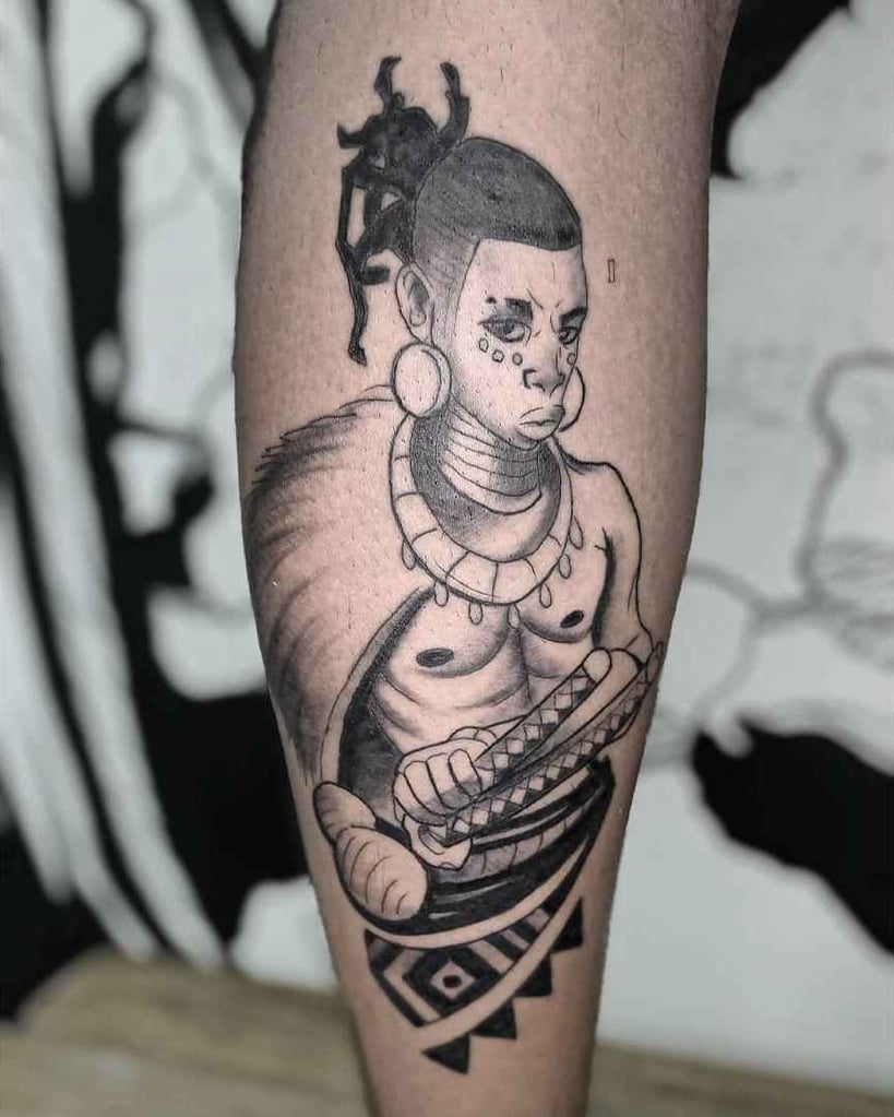 Foto de tatuagem feita por Kaouê Souza (@kaue.ttt)